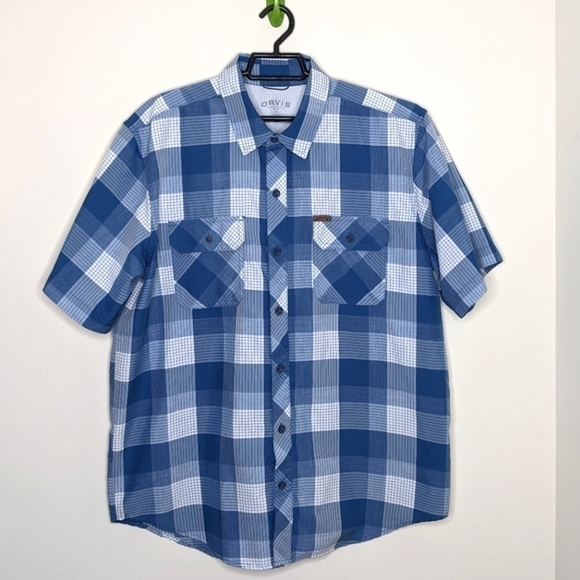 Orvis Plaid Shirt Sleeve Shirt L Men - Picture 1 of 5